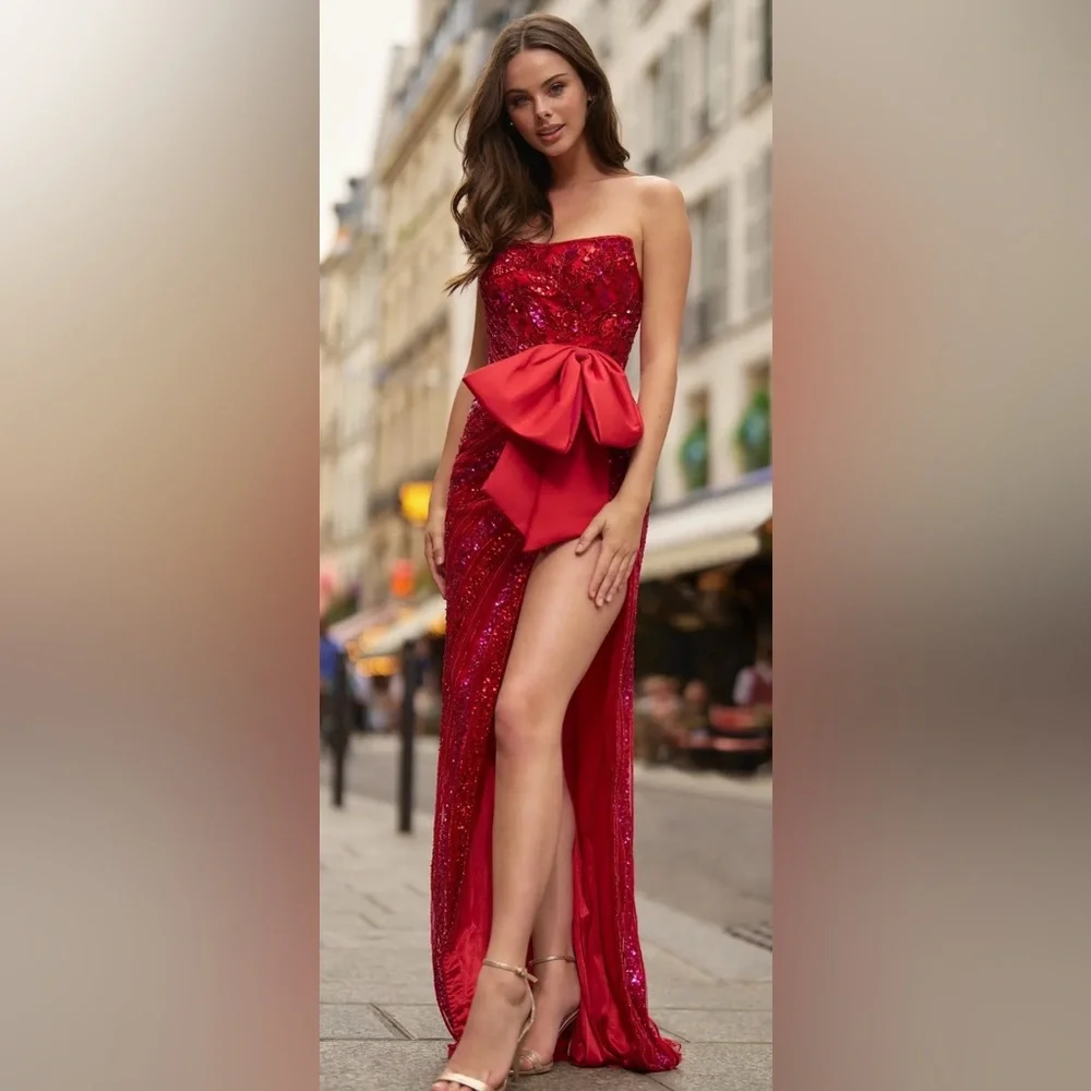 sherri hill red beaded dress Sherri Hill Dress 56996 main image 0